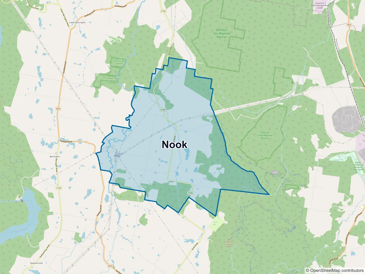 Map of Nook, TAS, Australia