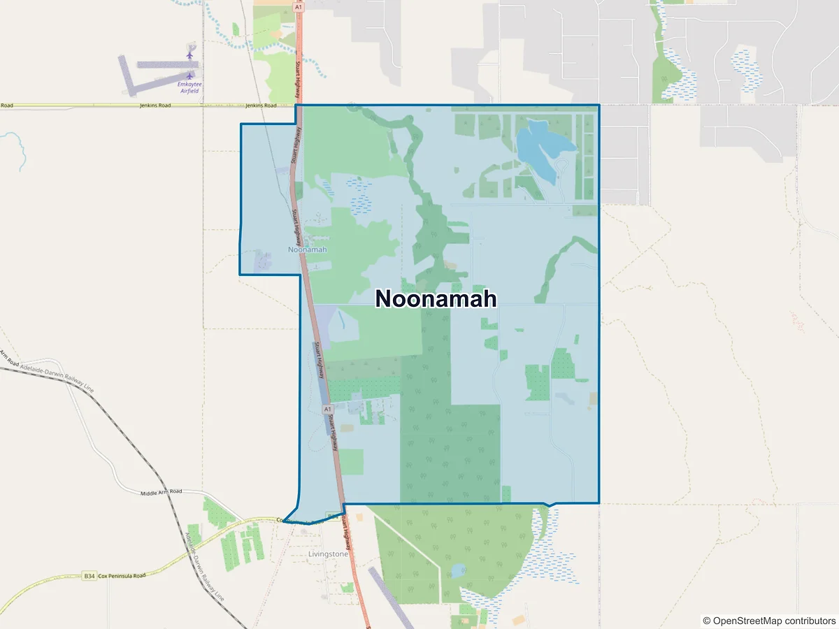 Map of Noonamah, NT, Australia