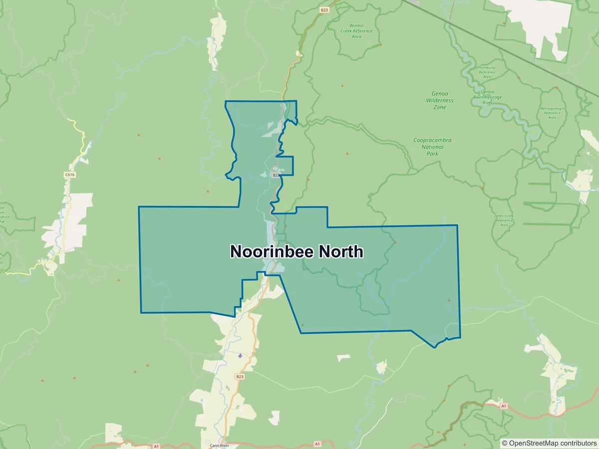 Map of Noorinbee North, VIC, Australia