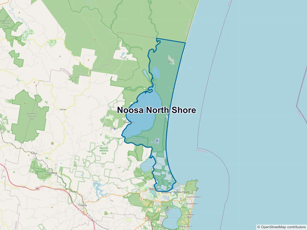 Map of Noosa North Shore, QLD, Australia