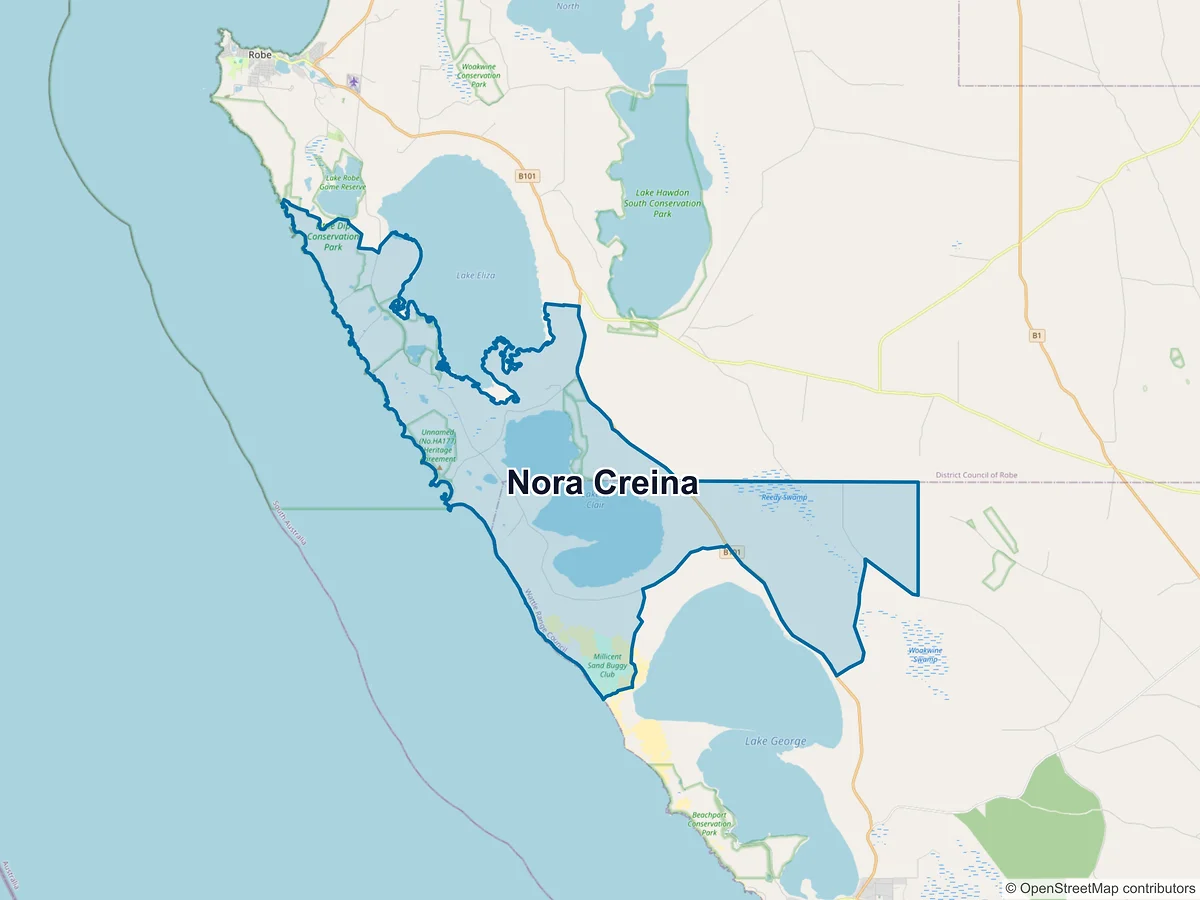 Map of Nora Creina, SA, Australia