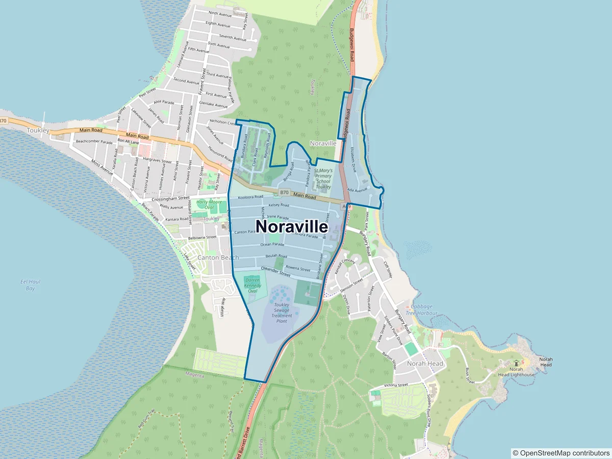 Map of Noraville, NSW, Australia