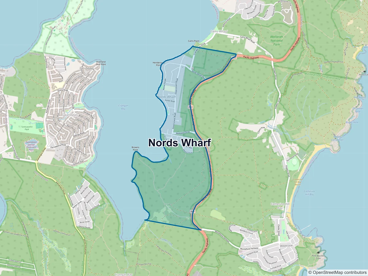 Map of Nords Wharf, NSW, Australia