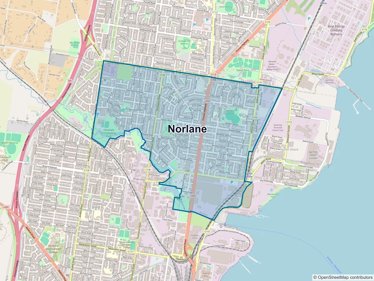 Map of Norlane, VIC, Australia