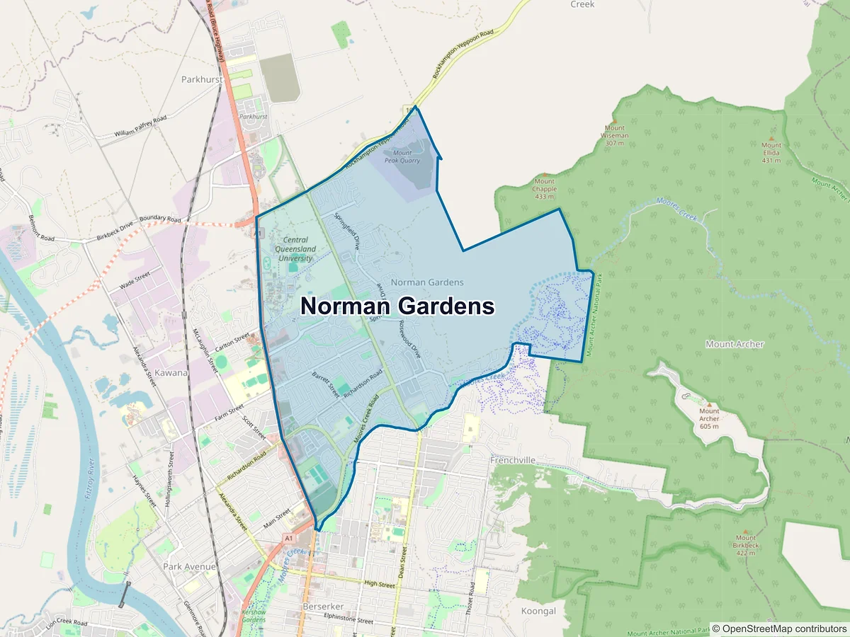 Map of Norman Gardens, QLD, Australia