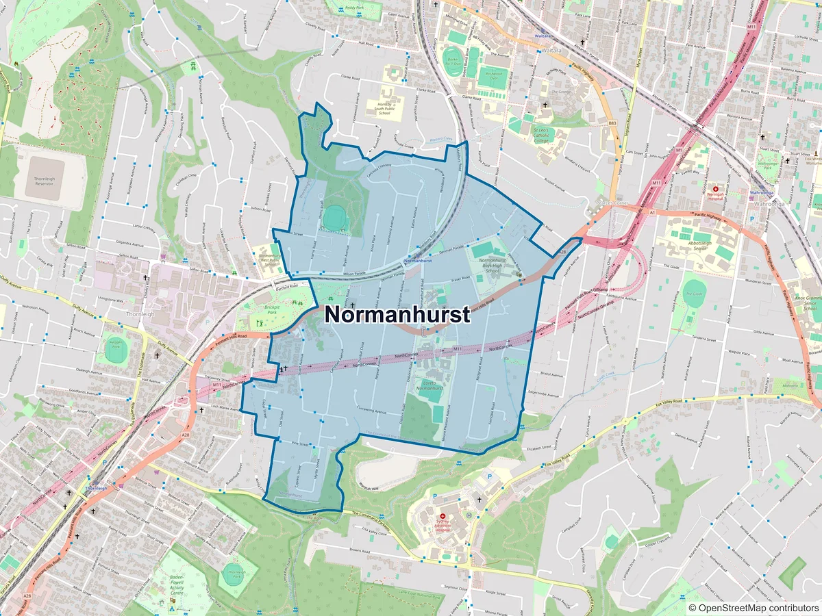 Map of Normanhurst, NSW, Australia