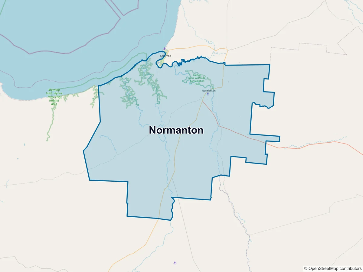 Map of Normanton, QLD, Australia