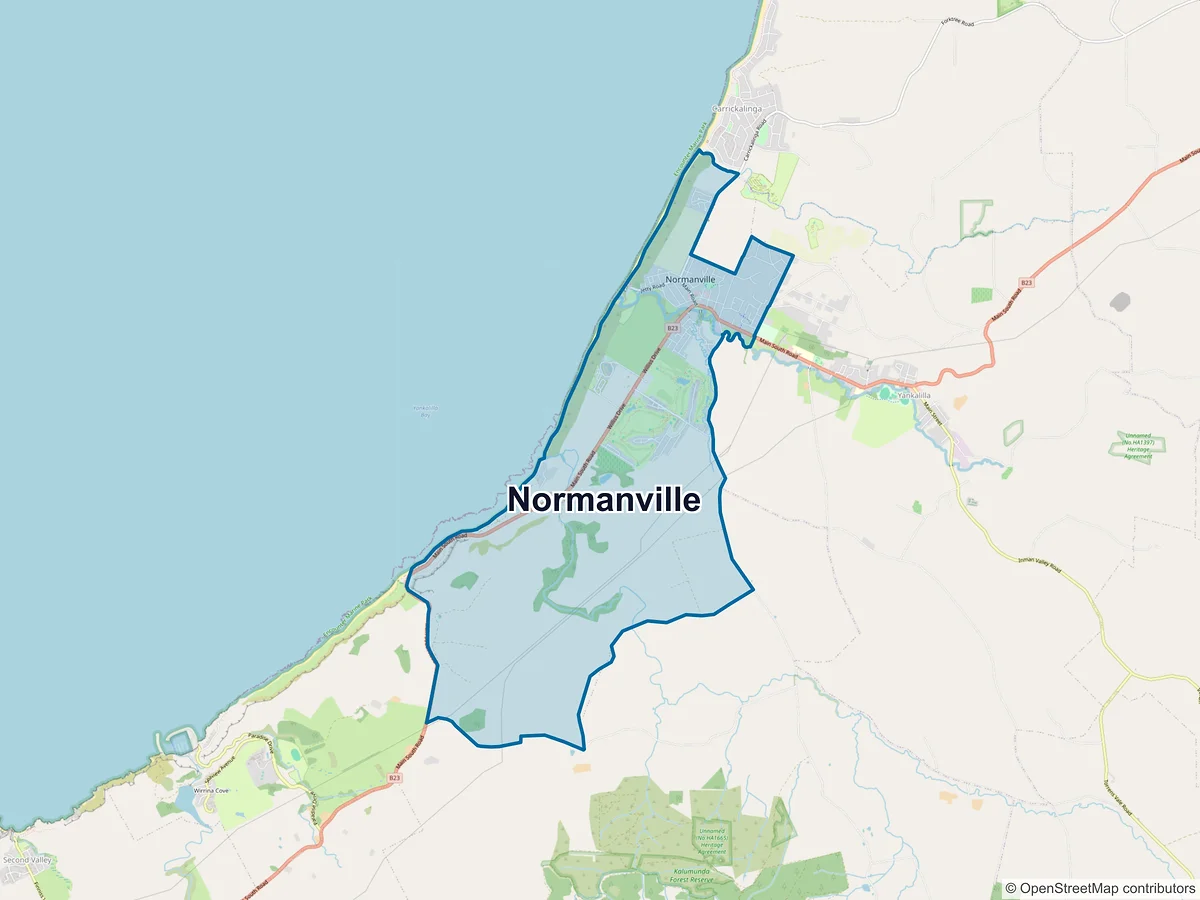Map of Normanville, SA, Australia