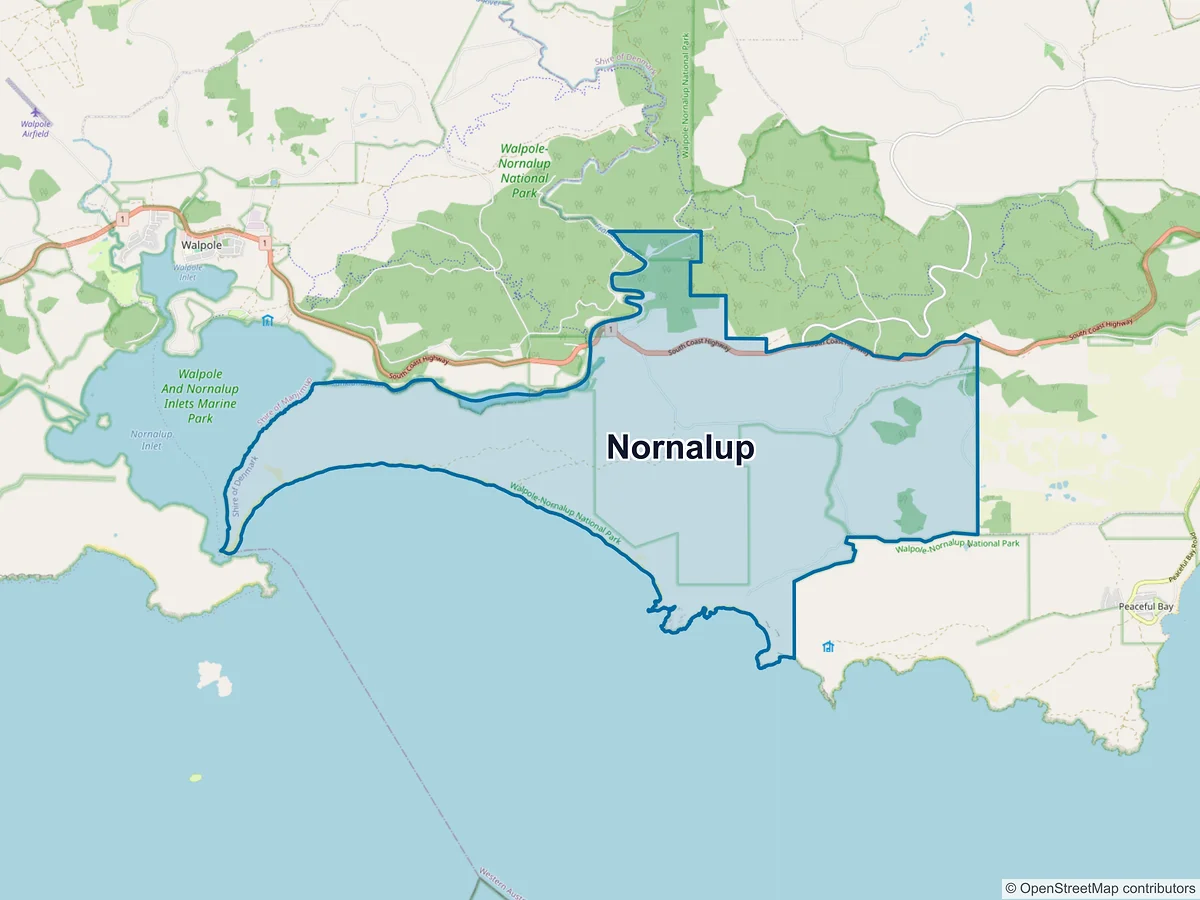 Map of Nornalup, WA, Australia
