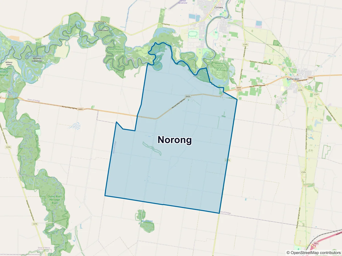 Map of Norong, VIC, Australia