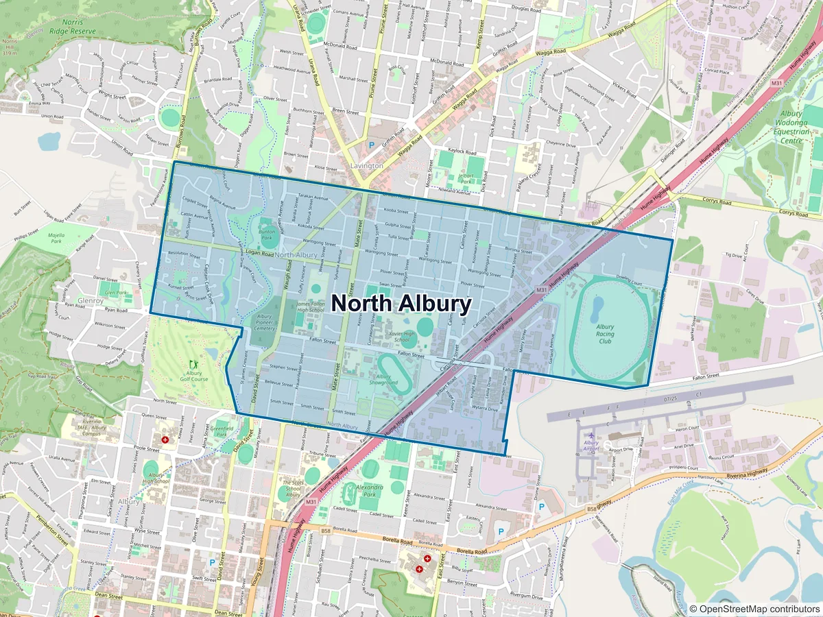 Map of North Albury, NSW, Australia