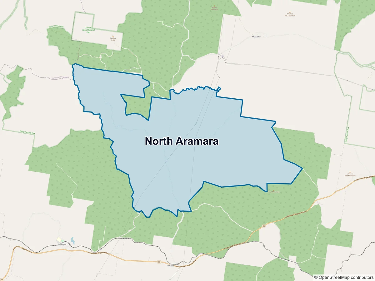 Map of North Aramara, QLD, Australia