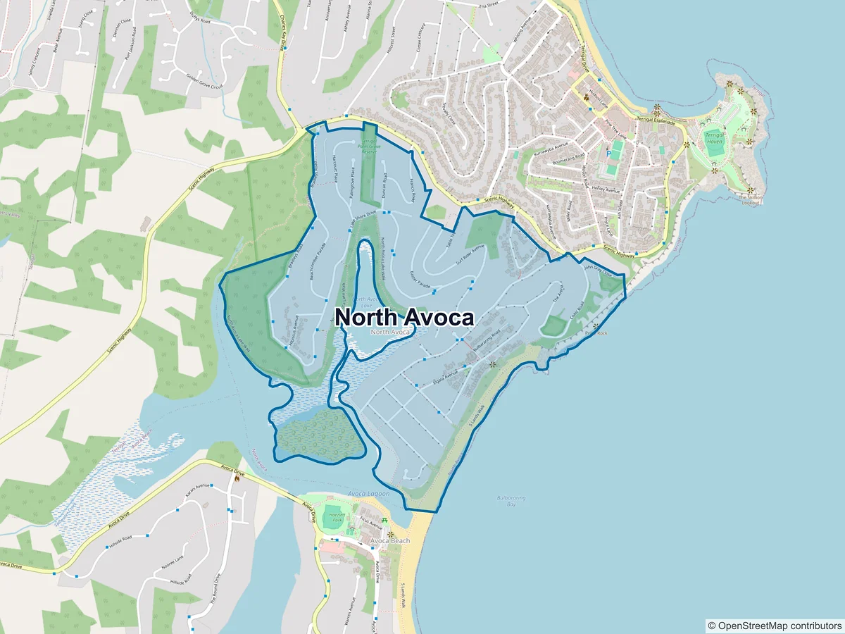 Map of North Avoca, NSW, Australia
