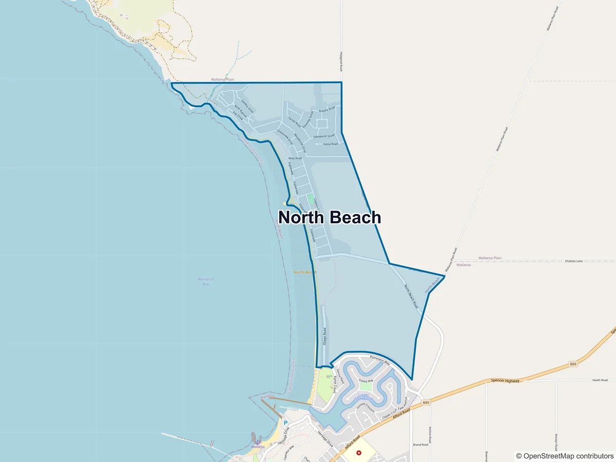 Map of North Beach, SA, Australia