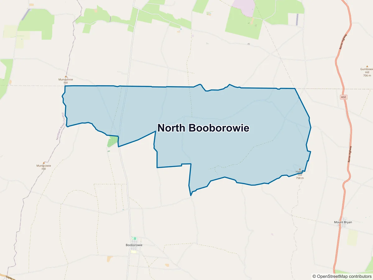 Map of North Booborowie, SA, Australia