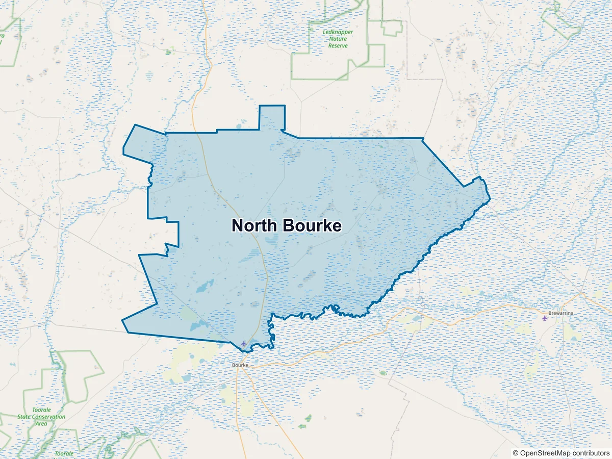Map of North Bourke, NSW, Australia