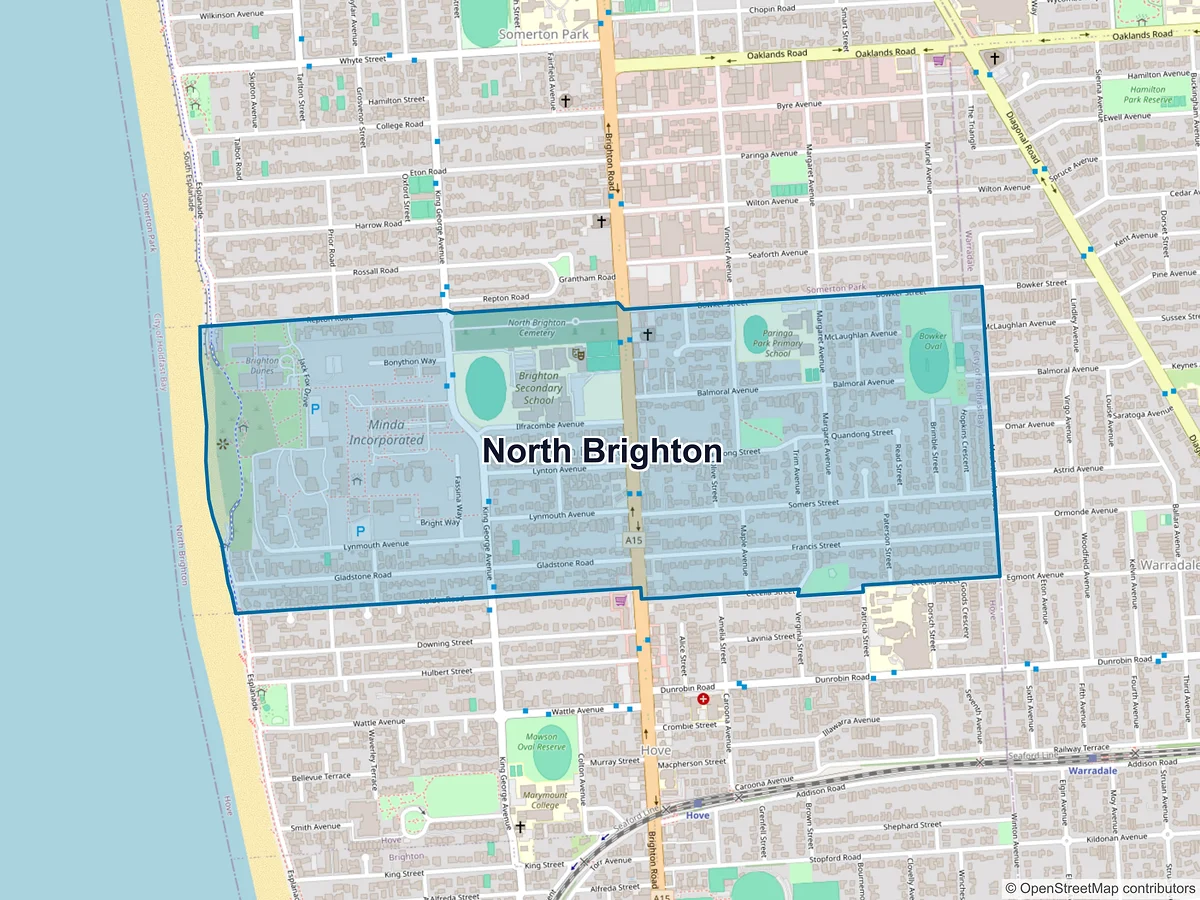 Map of North Brighton, SA, Australia