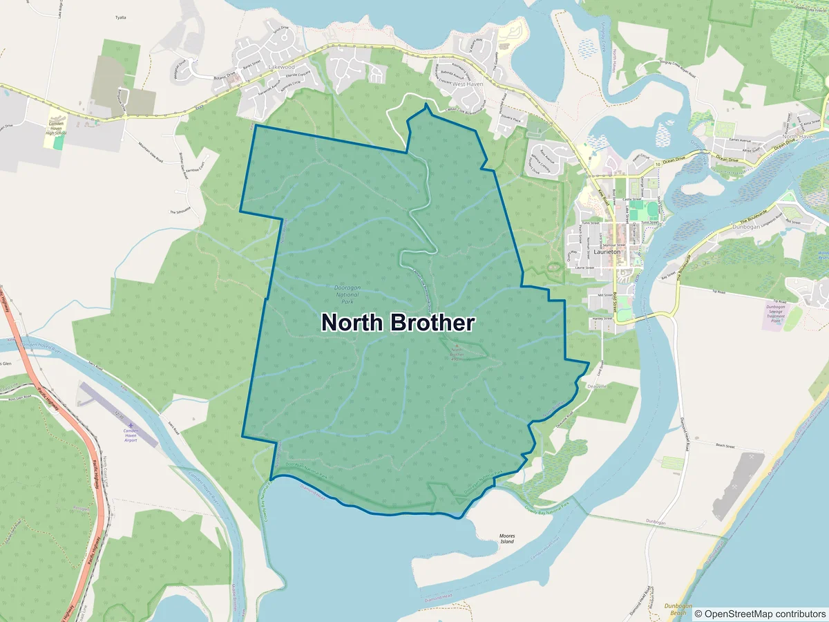 Map of North Brother, NSW, Australia