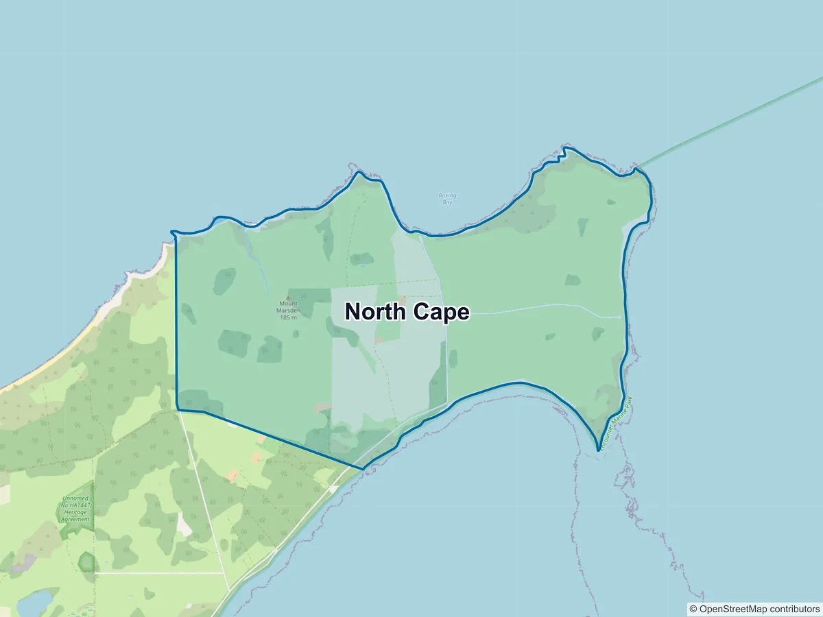 Map of North Cape, SA, Australia