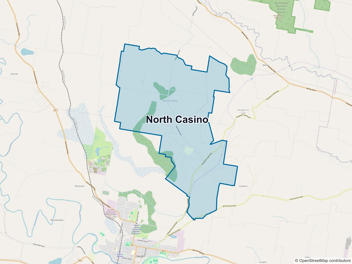 Map of North Casino, NSW, Australia