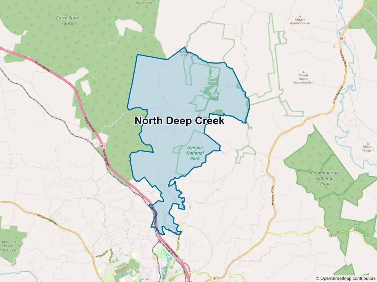 Map of North Deep Creek, QLD, Australia