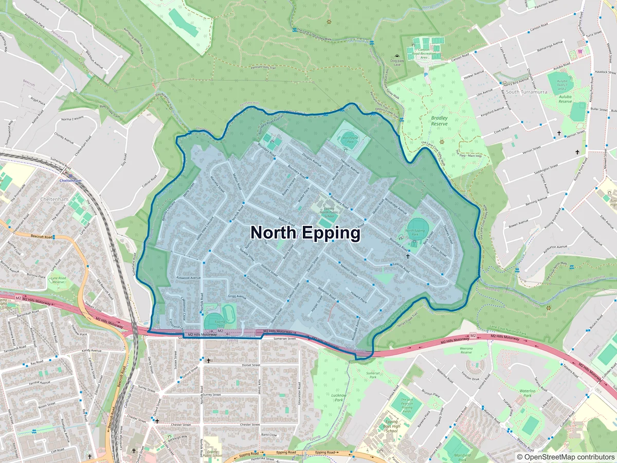 Map of North Epping, NSW, Australia