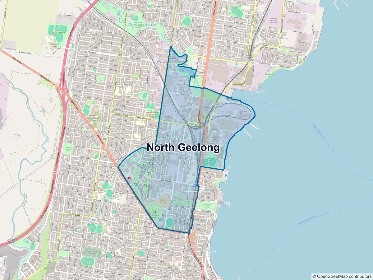 Map of North Geelong, VIC, Australia