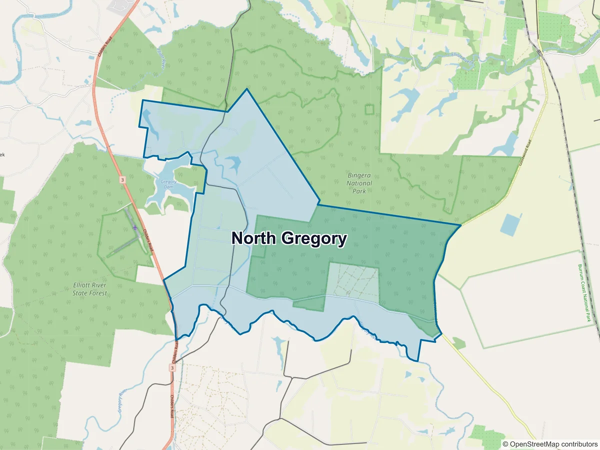 Map of North Gregory, QLD, Australia