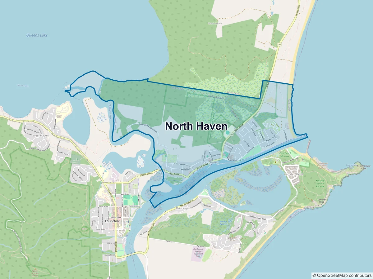 Map of North Haven, NSW, Australia