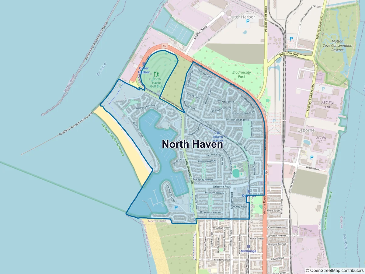 Map of North Haven, SA, Australia