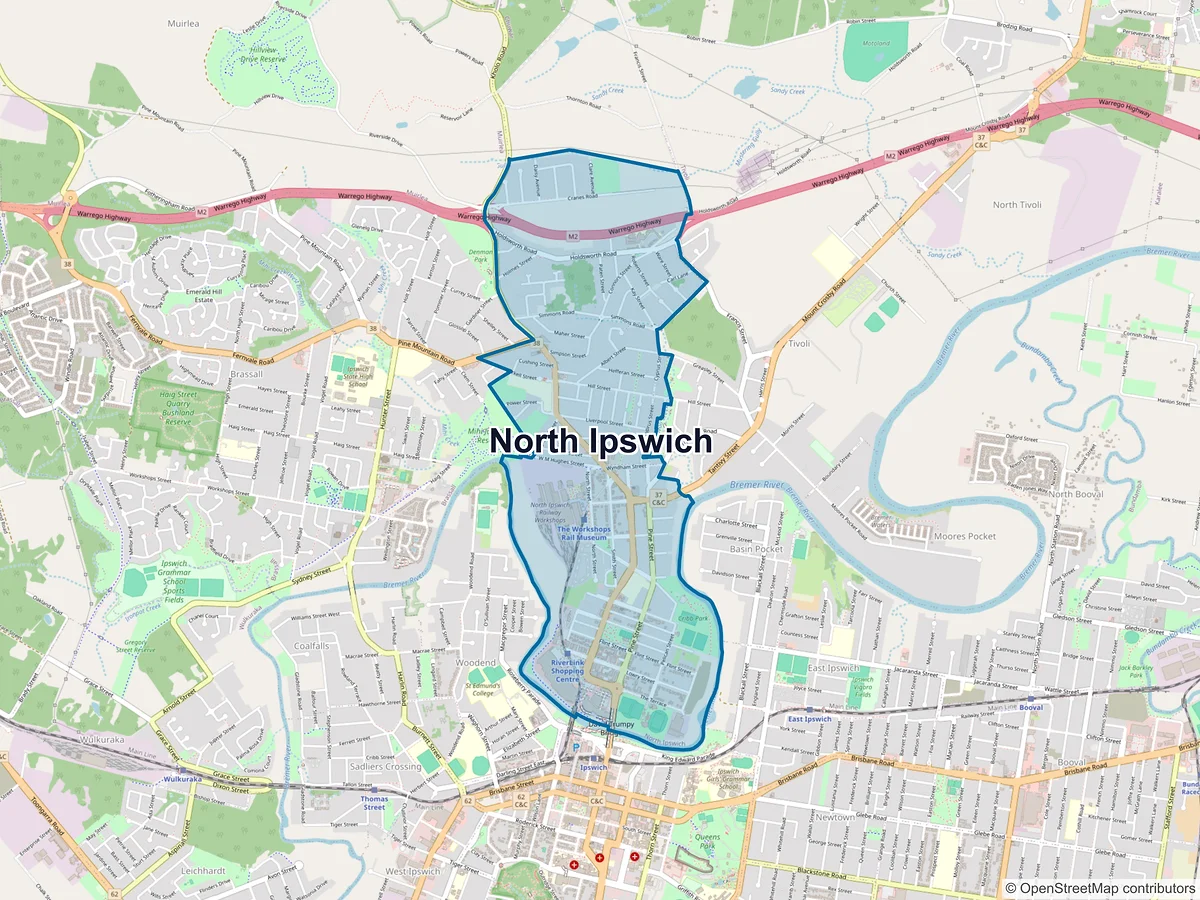 Map of North Ipswich, QLD, Australia