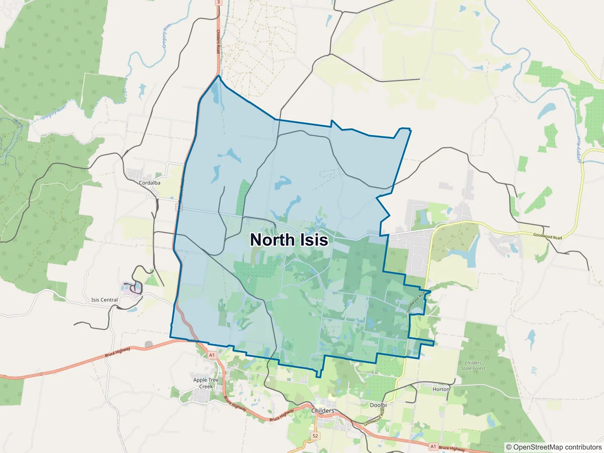 Map of North Isis, QLD, Australia
