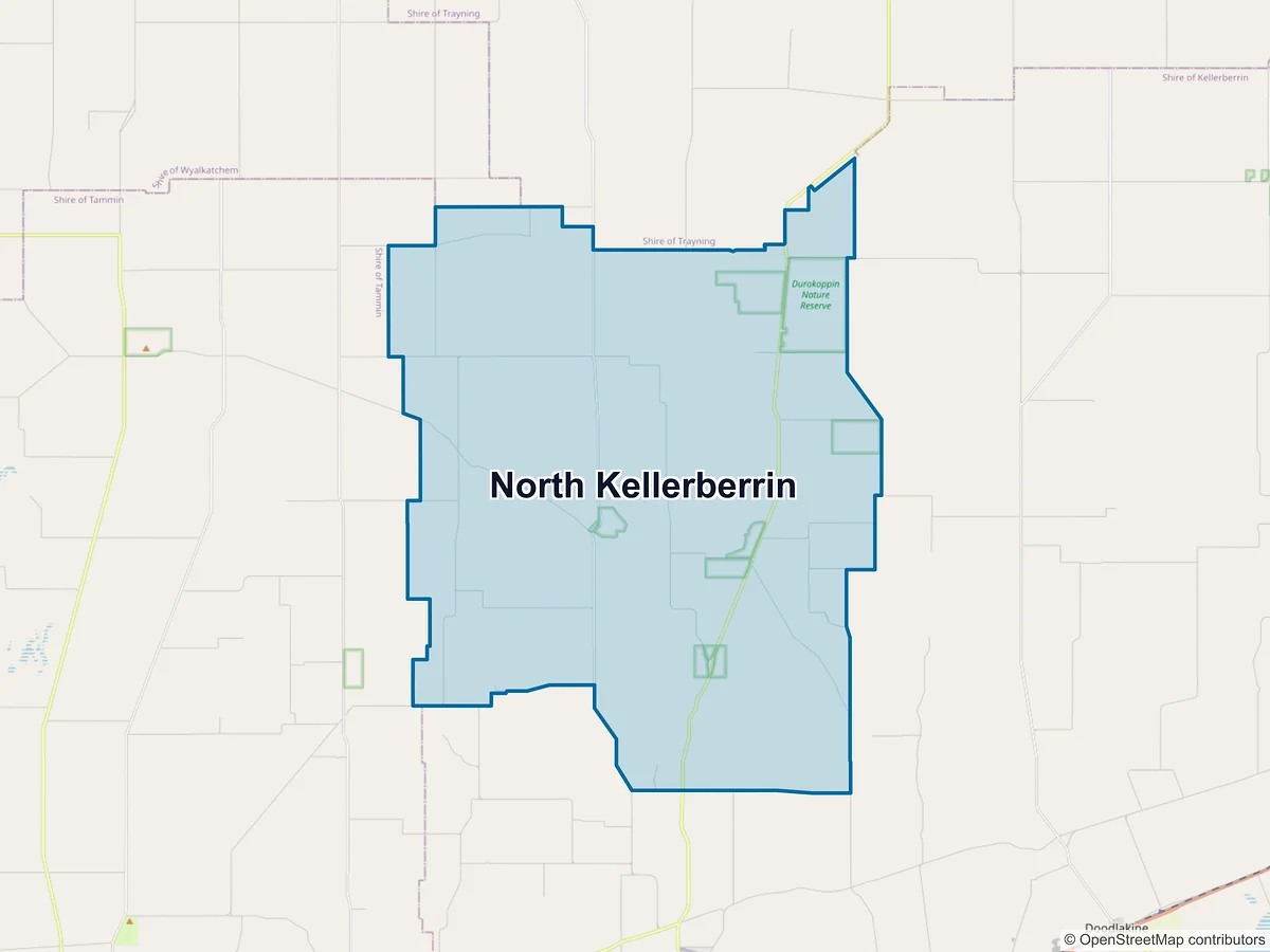 Map of North Kellerberrin, WA, Australia