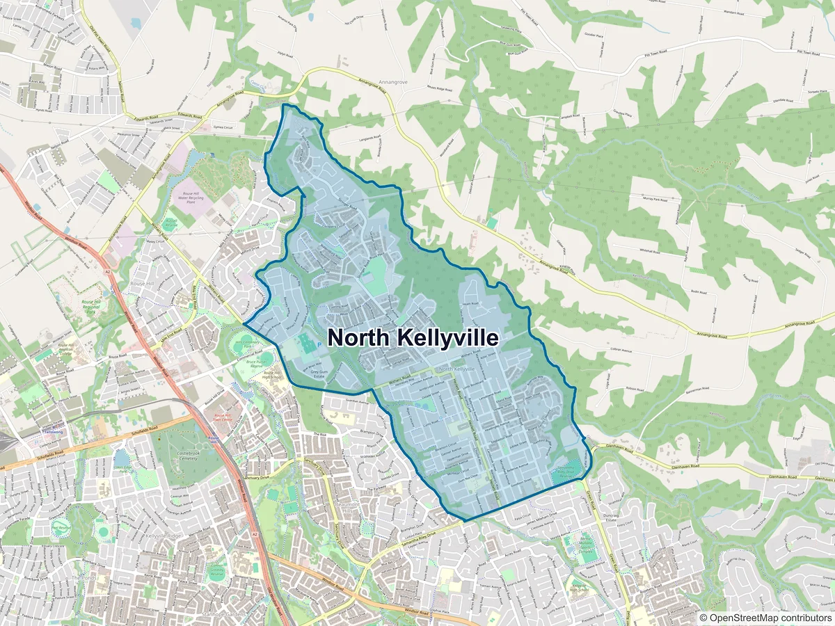Map of North Kellyville, NSW, Australia