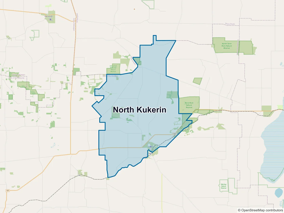 Map of North Kukerin, WA, Australia