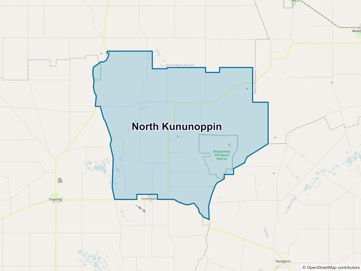 Map of North Kununoppin, WA, Australia