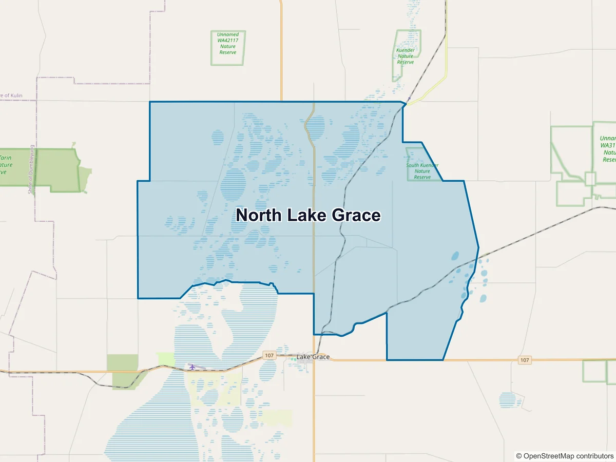 Map of North Lake Grace, WA, Australia