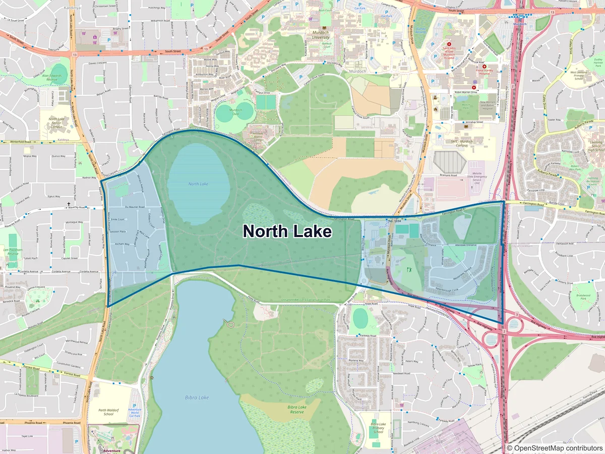 Map of North Lake, WA, Australia