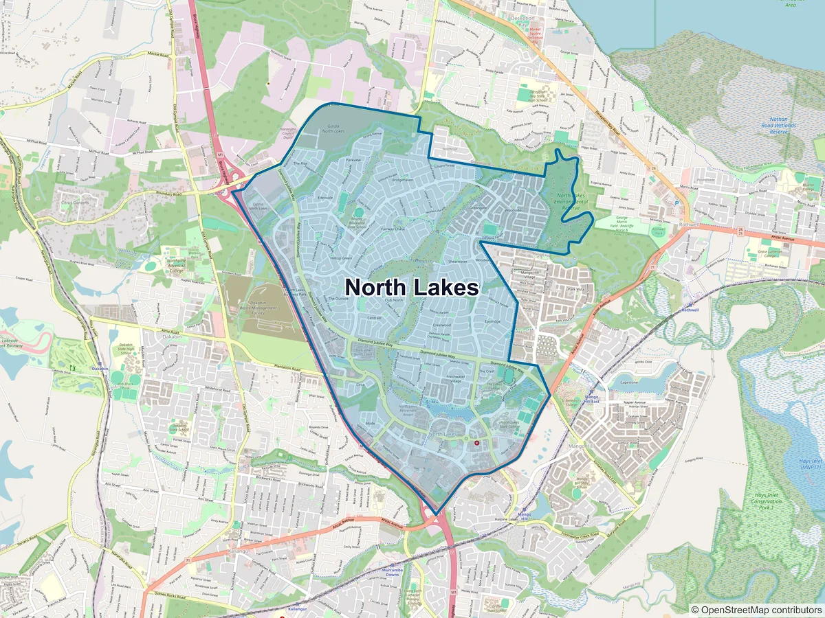 Map of North Lakes, QLD, Australia