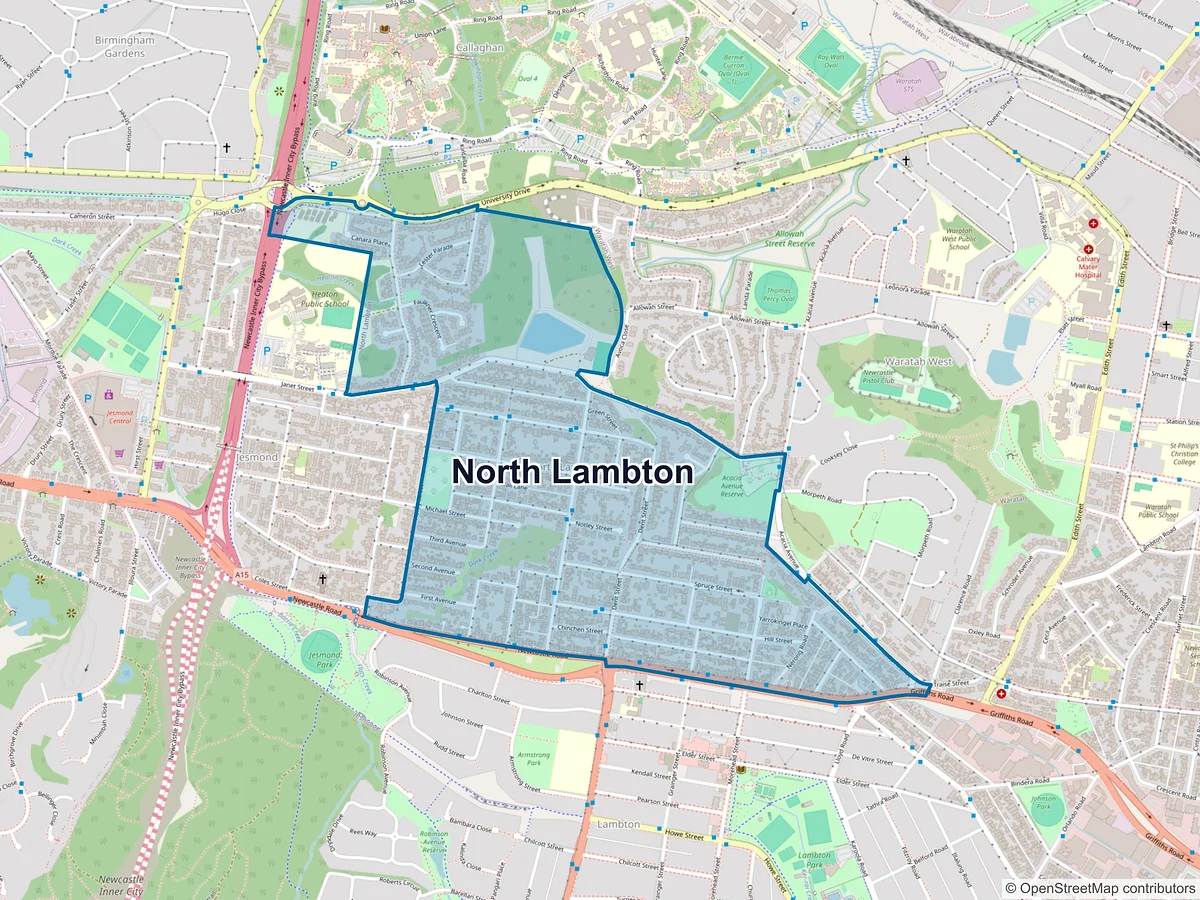 Map of North Lambton, NSW, Australia