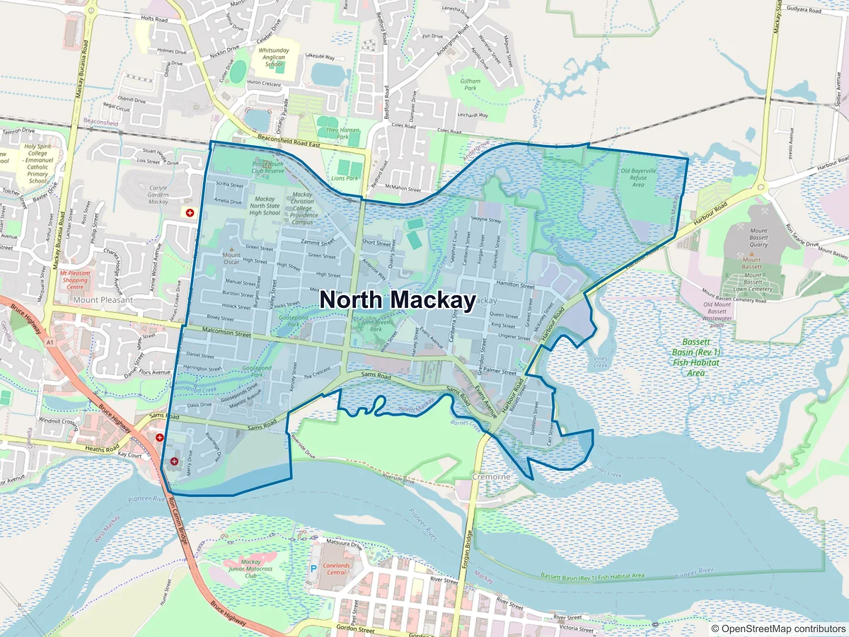 Map of North Mackay, QLD, Australia
