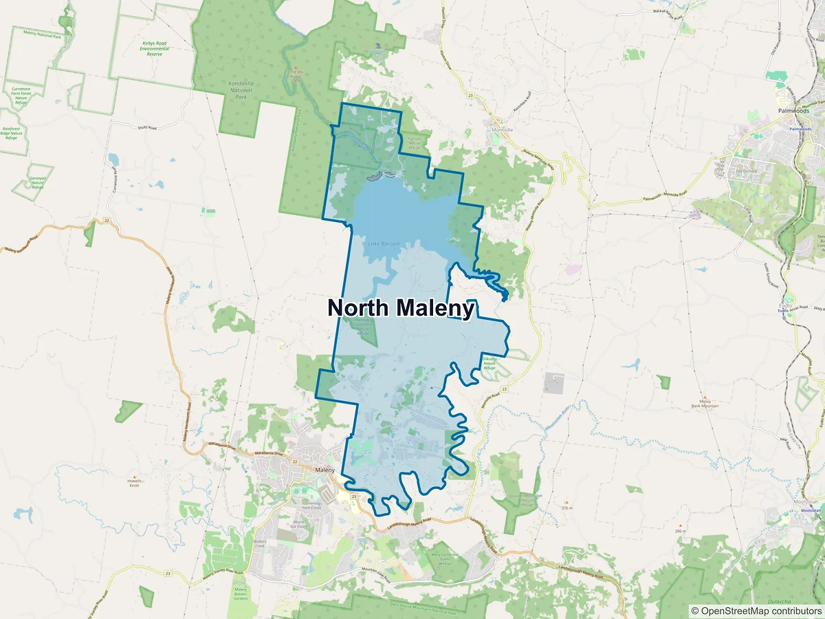 Map of North Maleny, QLD, Australia