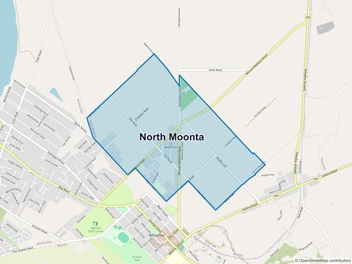 Map of North Moonta, SA, Australia