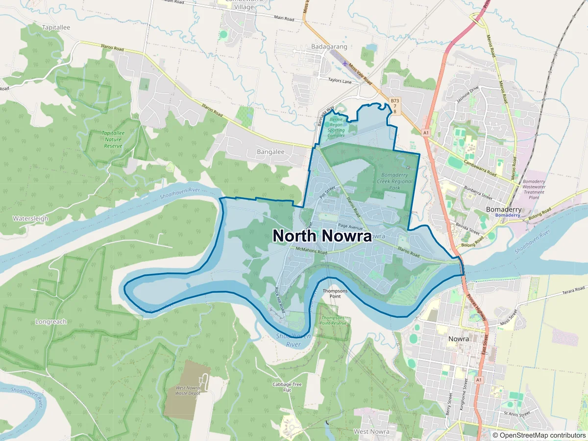 Map of North Nowra, NSW, Australia