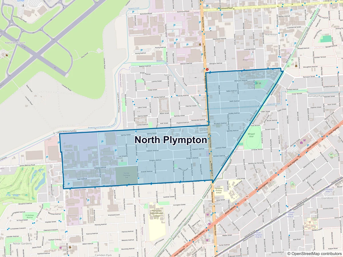 Map of North Plympton, SA, Australia
