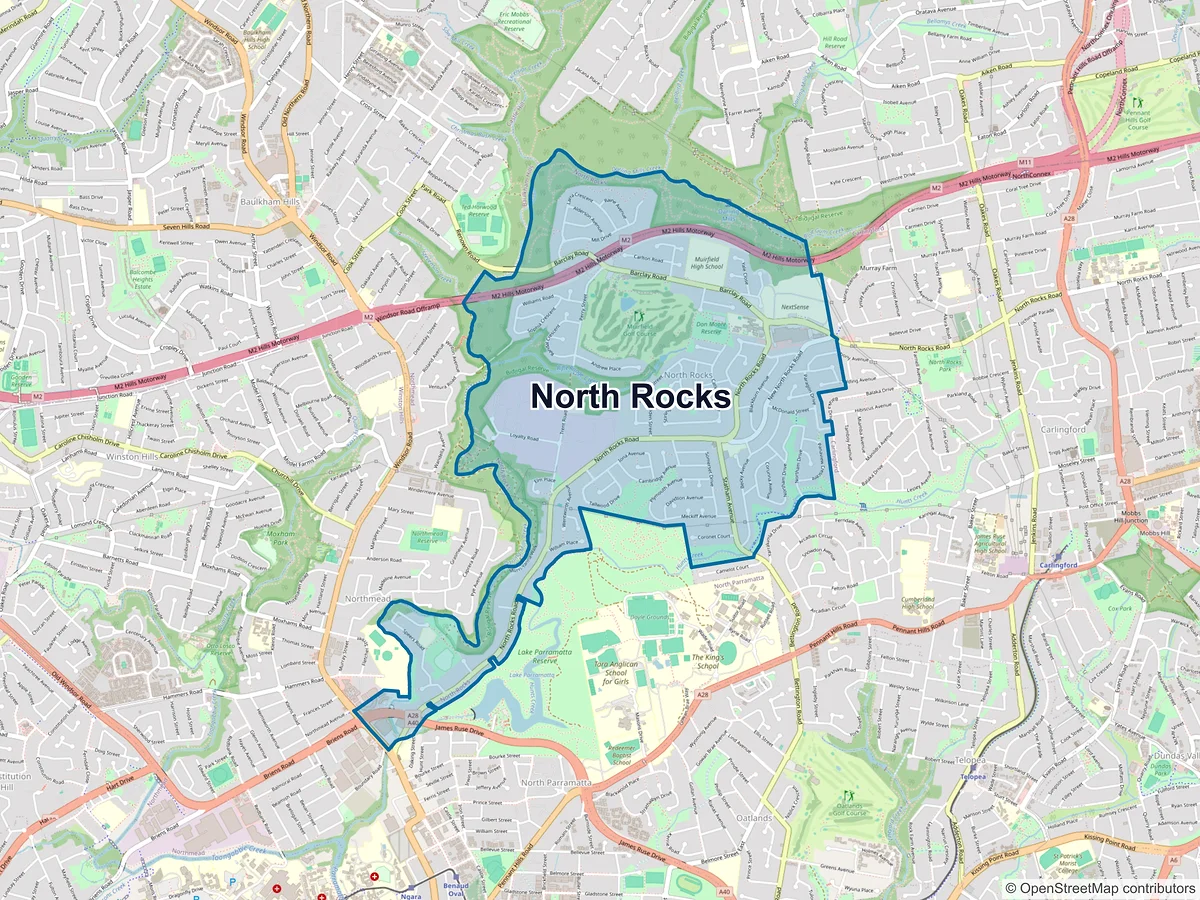 Map of North Rocks, NSW, Australia