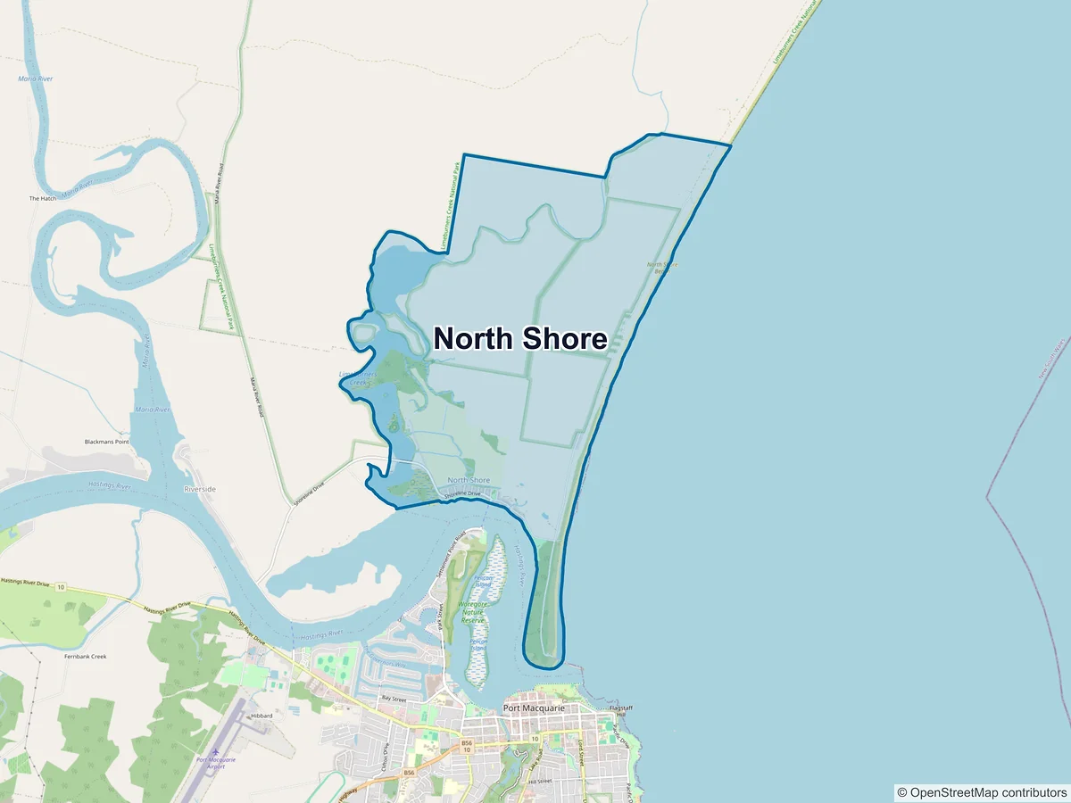 Map of North Shore, NSW, Australia