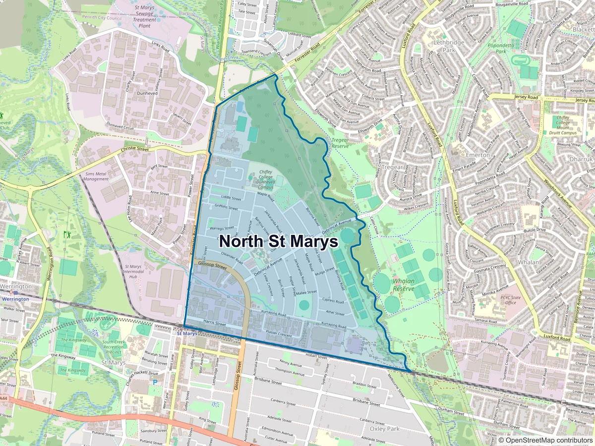 Map of North St Marys, NSW, Australia