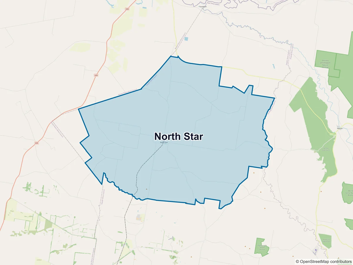 Map of North Star, NSW, Australia