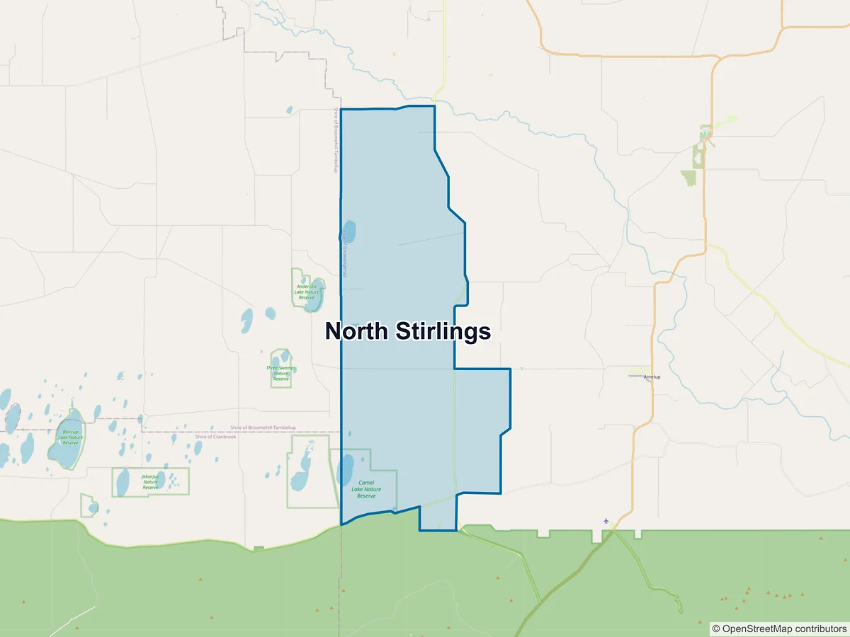 Map of North Stirlings, WA, Australia